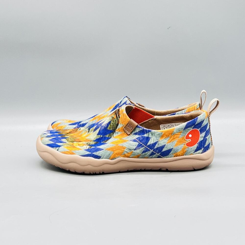 UIN Shoes Womens 6 Multicolor Canvas Toledo Slip On Walking Sneakers Comfort